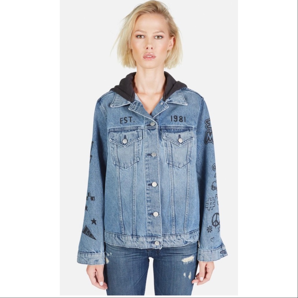 Lauren Moshi Stevie Varsity Panther Jean Jacket - Picture 5 of 16